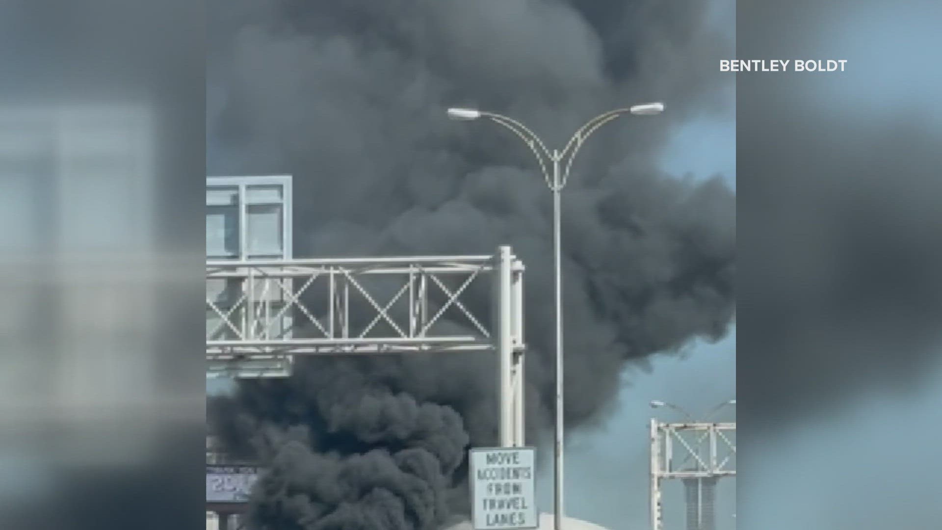 The afternoon rush hour was jammed up with a massive 18-wheeler fire Friday.
