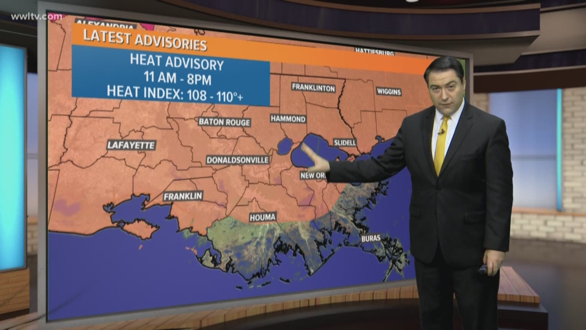 Heat advisories issued across southeast Louisiana Friday