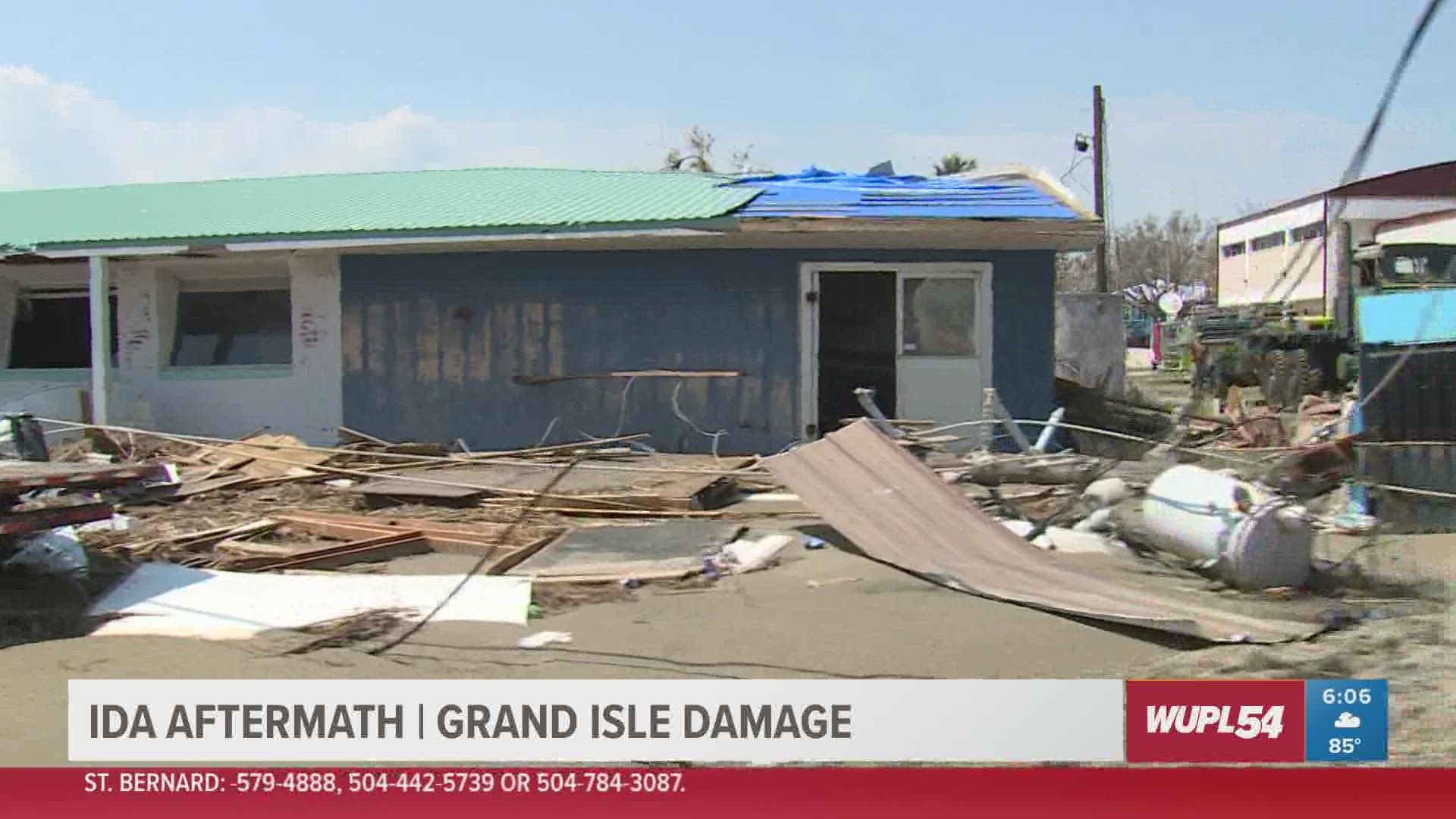 It's estimated 40% of structures were completely destroyed and another 40% of remaining structures must be demolished in Grand Isle.