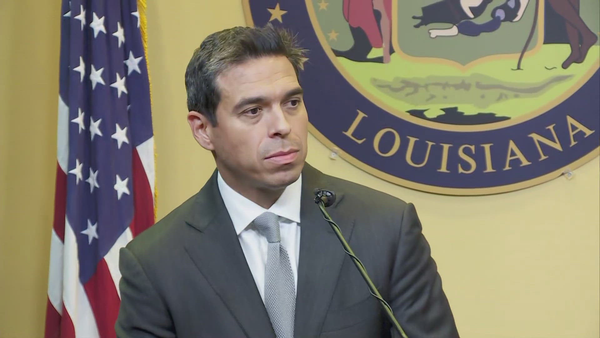 The City of New Orleans Chief Administrative Officer Gilbert Montaño address media to discuss funding for the Sewerage and Water Board of New Orleans.