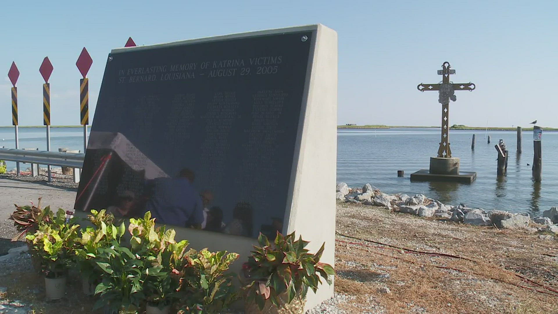 A solemn ceremony at Shell Beach Saturday to remember the 10th anniversary of Katrina.