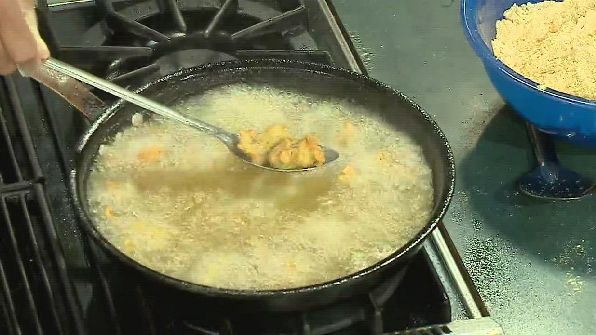 Chef Kevin Belton shares his recipe for fried oysters.