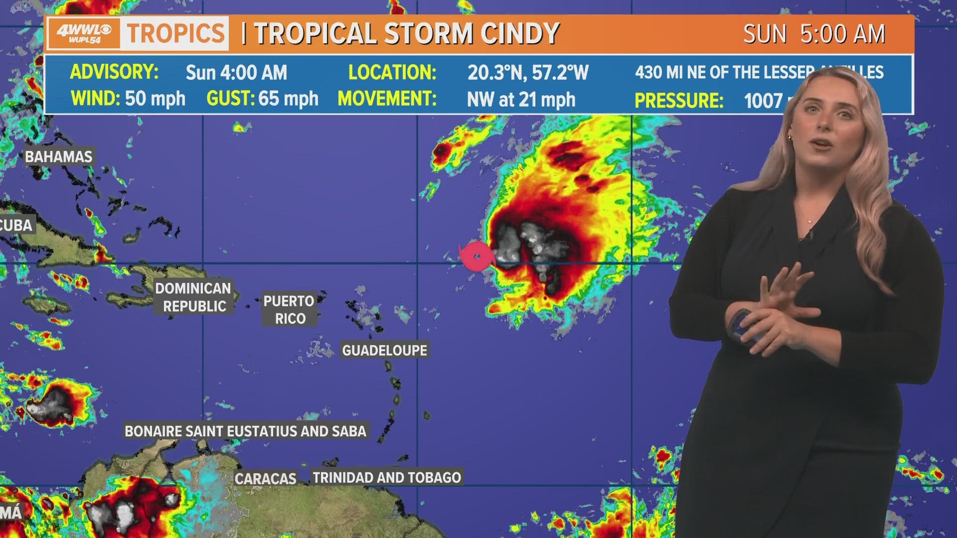 Sunday AM Tropical Update: Cindy continues to weaken in Atlantic ...