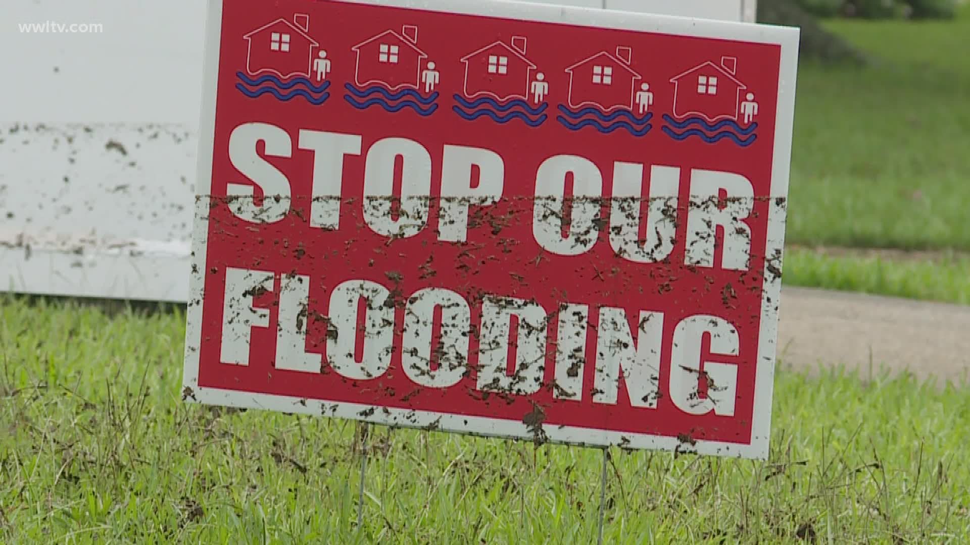 Several inches of rain in Destrehan Sunday led to a recurring problem - flooding in the streets, some of which got into homes.
