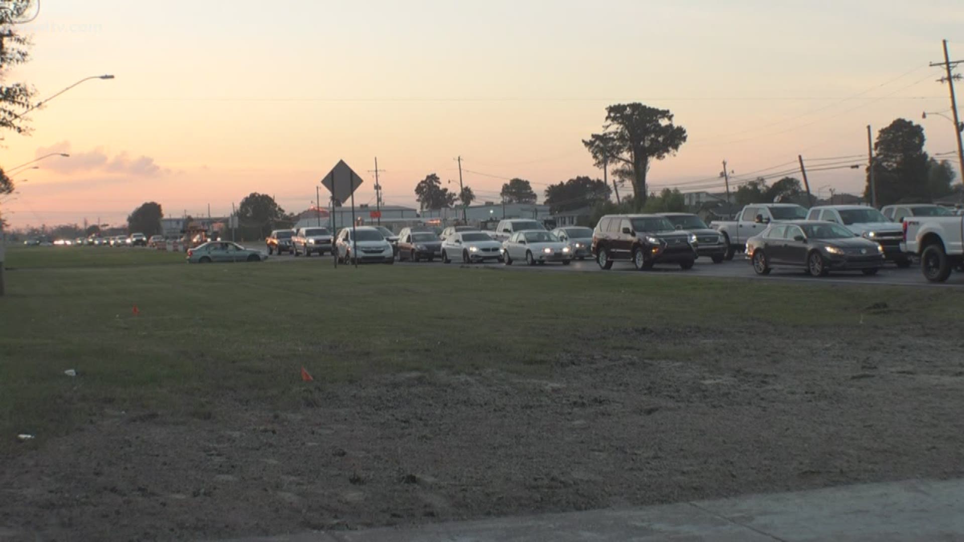 At the height of rush hour Wednesday the area around the new road to the new airport terminal was a mess.