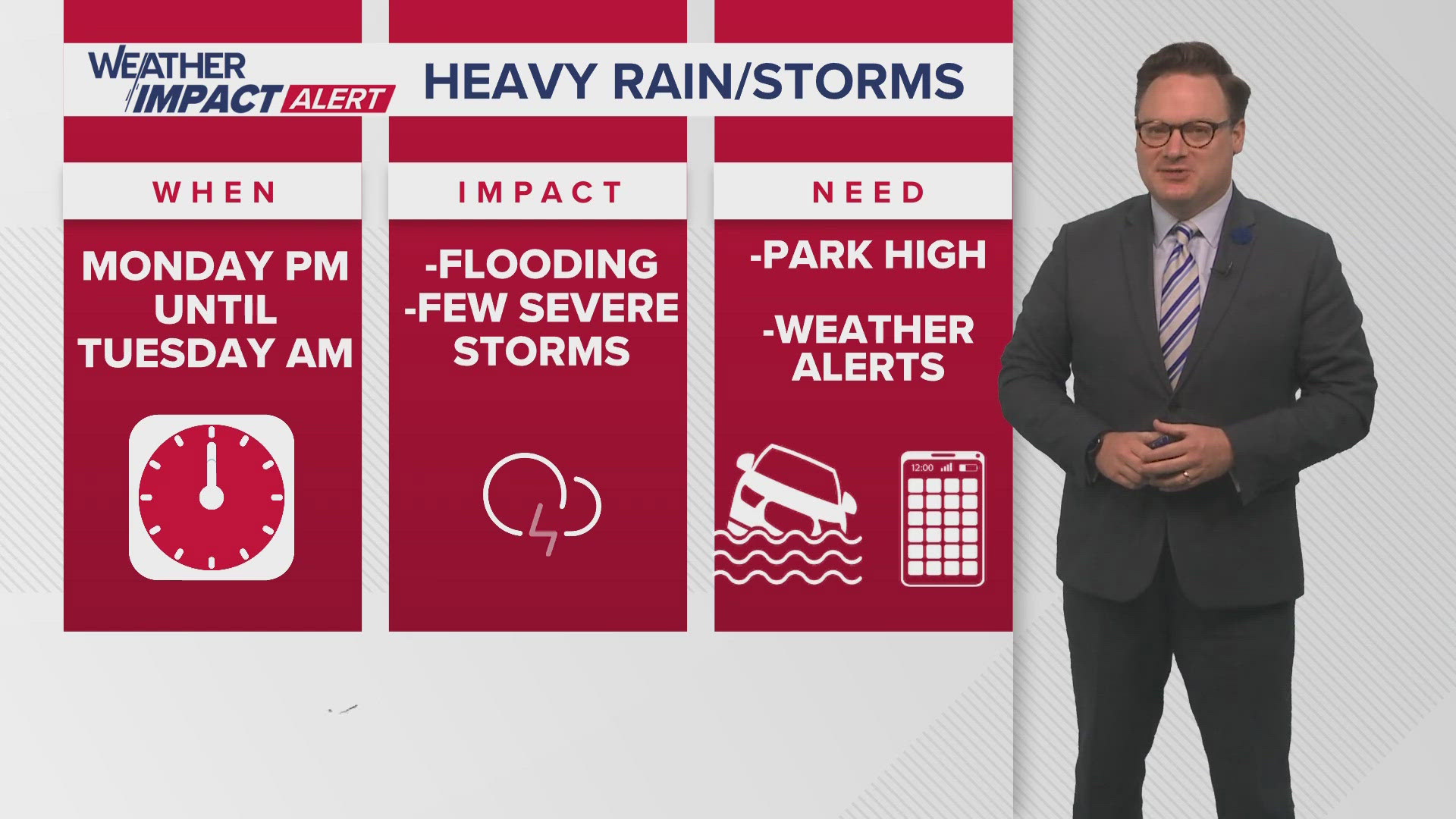 WWL Louisiana Chief Meteorologist Chris Franklin with a first look at New Orleans-area forecast on a Weather Impact Alert day on Monday, Nov. 18, 2024.