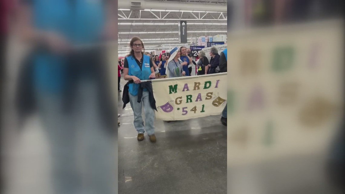 Krewe of Covington parades in Walmart