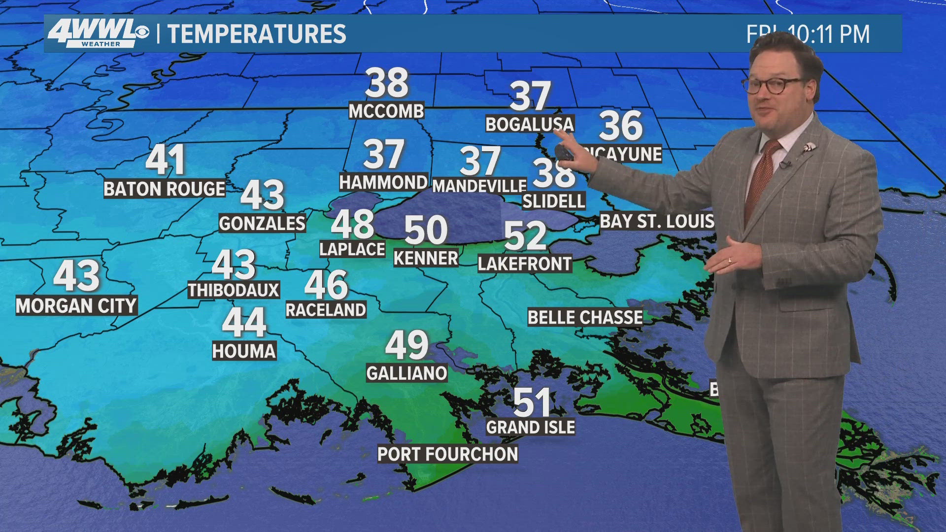 Chief Meteorologist Chris Franklin says expect a chilly Saturday, then back in the 70s on Sunday.  Heavy rain on Monday could lead to scattered street flooding.