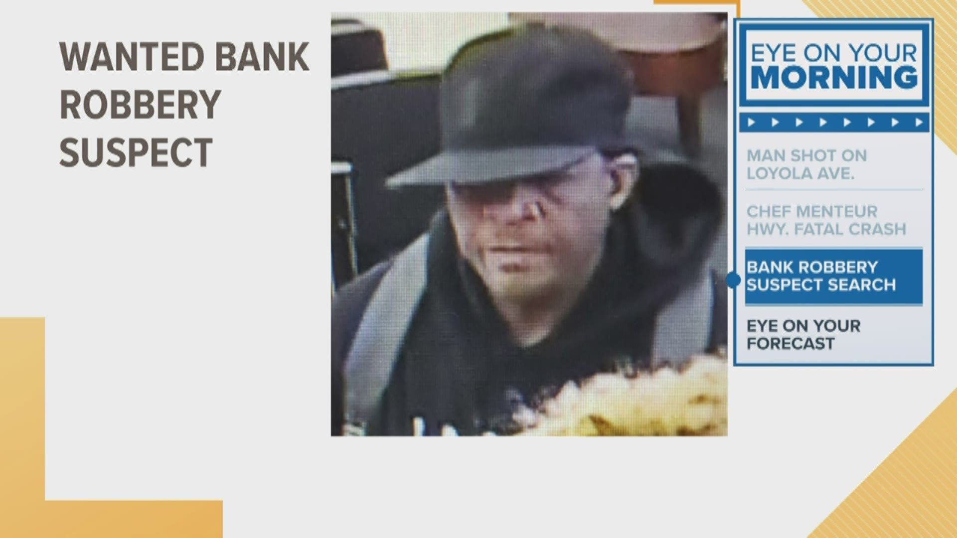 Police are searching for a man caught on surveillance camera robbing the Chase Bank on St. Charles Avenue in the CBD.