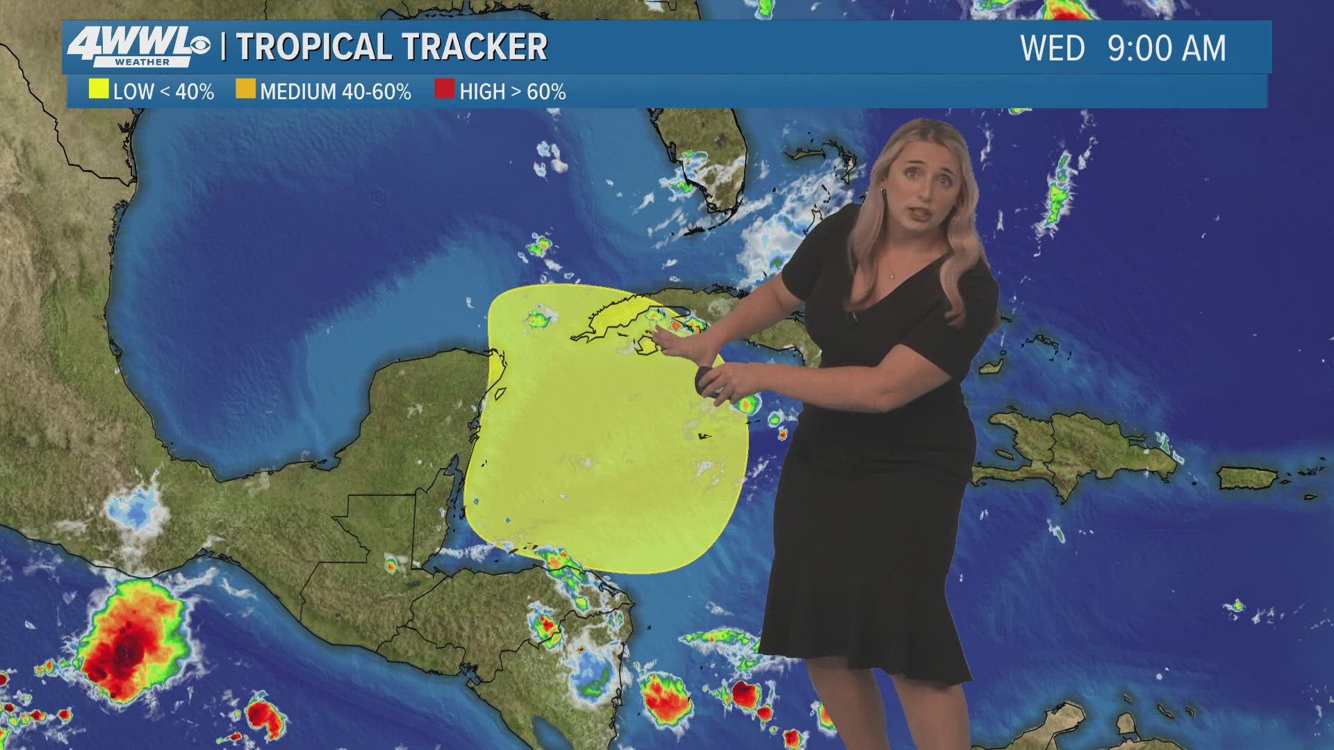 WWL Louisiana meteorologist Alexa Trischler with a latest 'Eye on the Tropics' for News at Noon on Wednesday, Sept. 18, 2024.