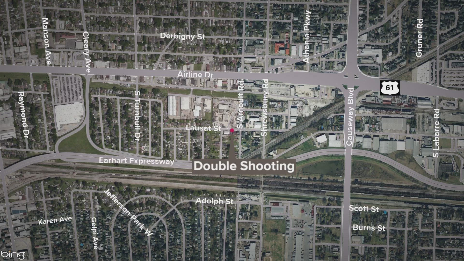 A man was killed and a woman wounded in a double shooting on Lausat Street in Metairie.