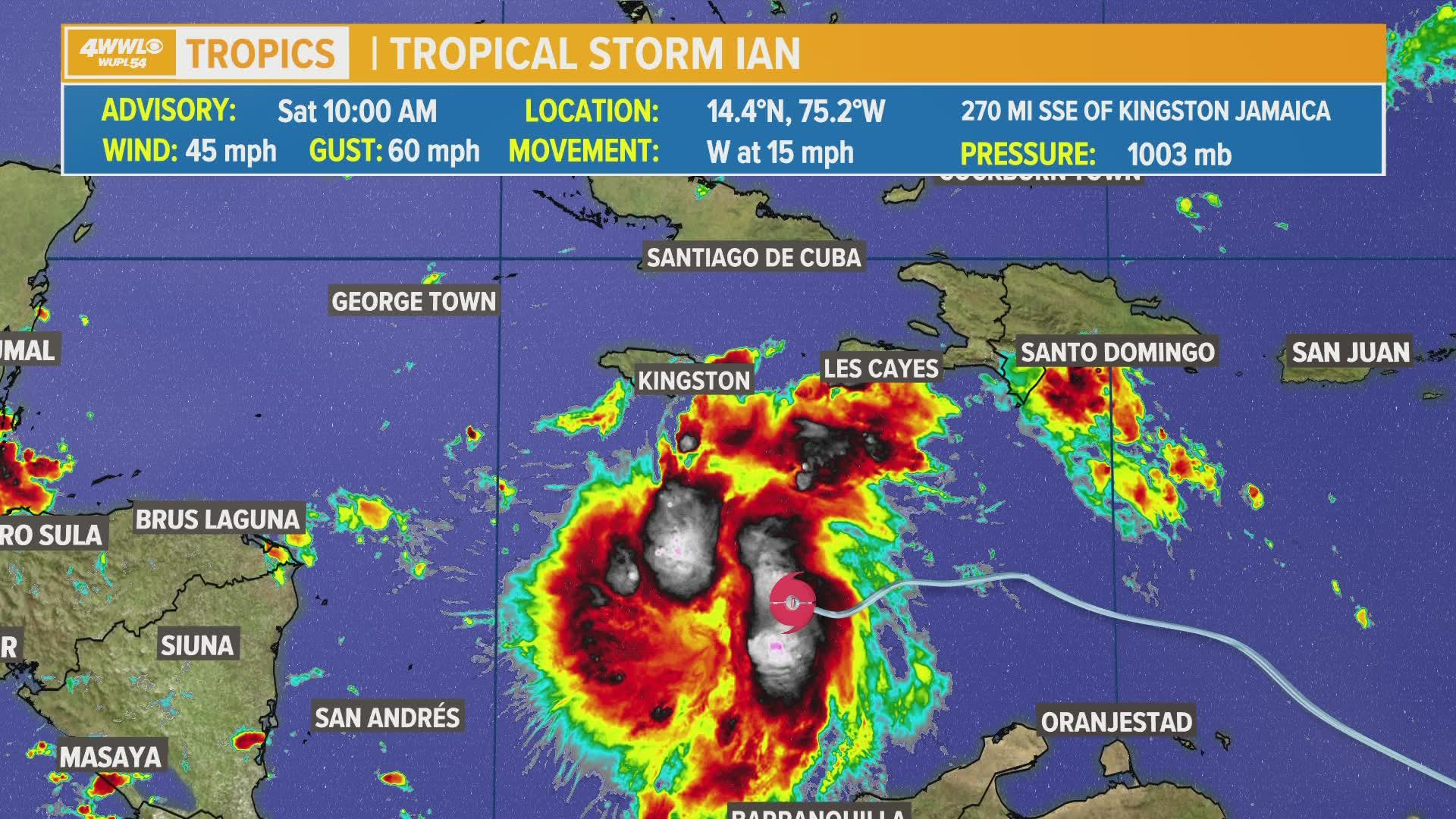 Saturday 10am Tropical Storm Ian Update Ian Continues To Strengthen