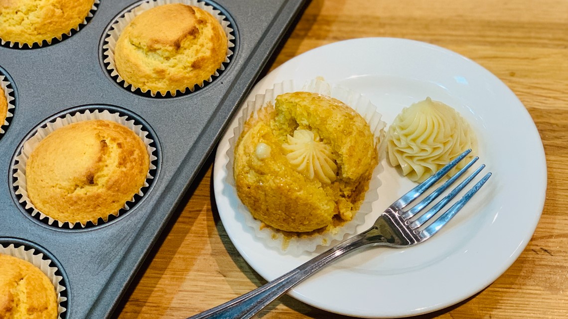 Buttermilk honey cornbread muffins & honey butter recipe