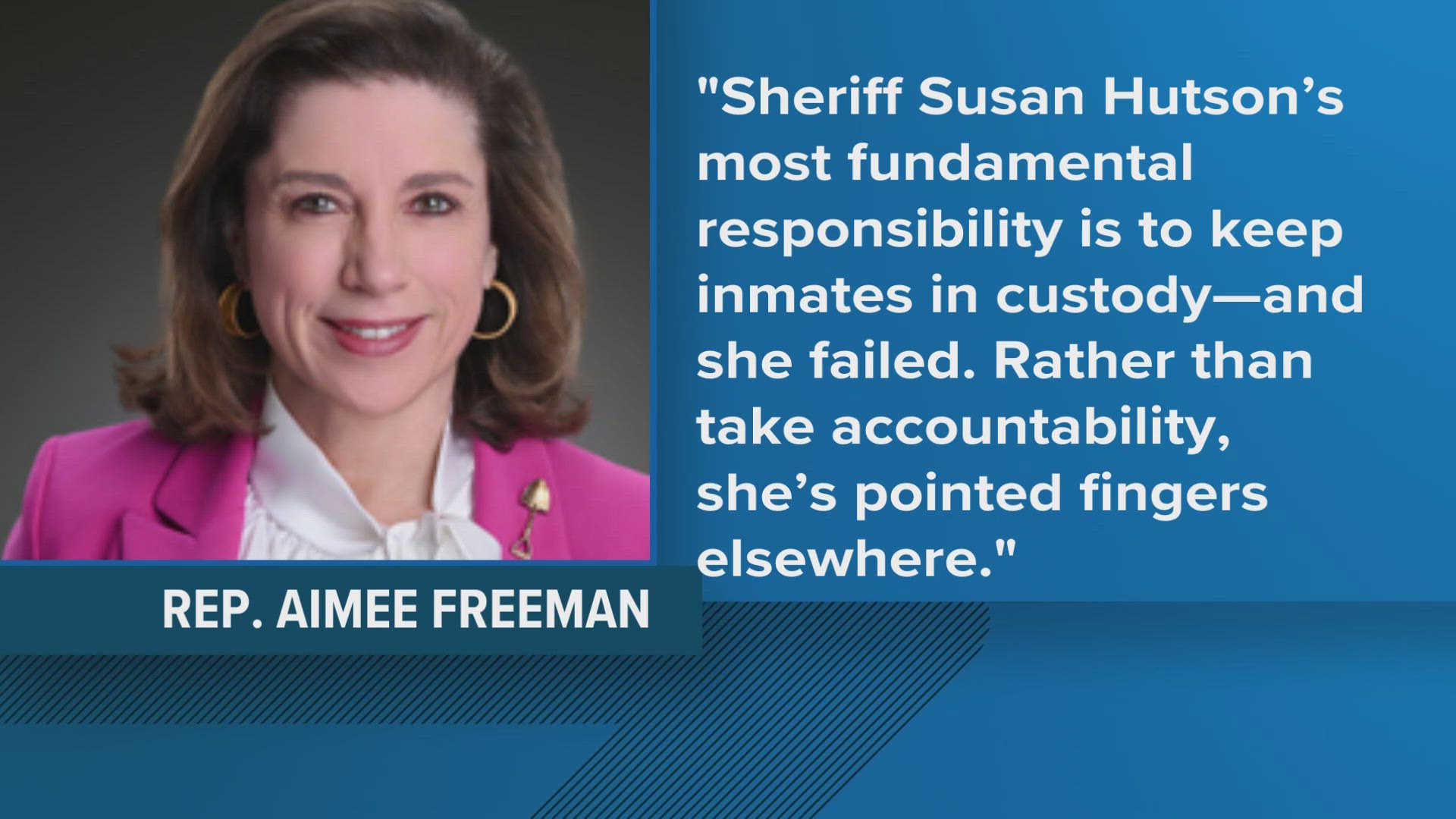 "Leadership matters, and right now, the people of New Orleans deserve better. Sheriff Hutson should resign," Freeman said in a statement.
