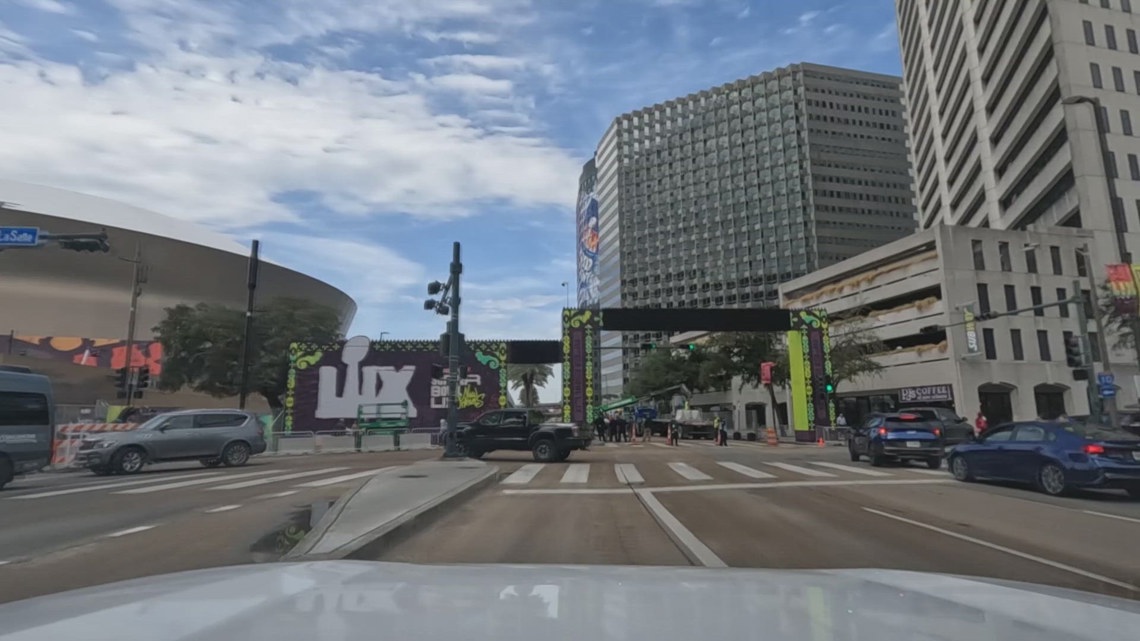 new orleans super bowl road closures