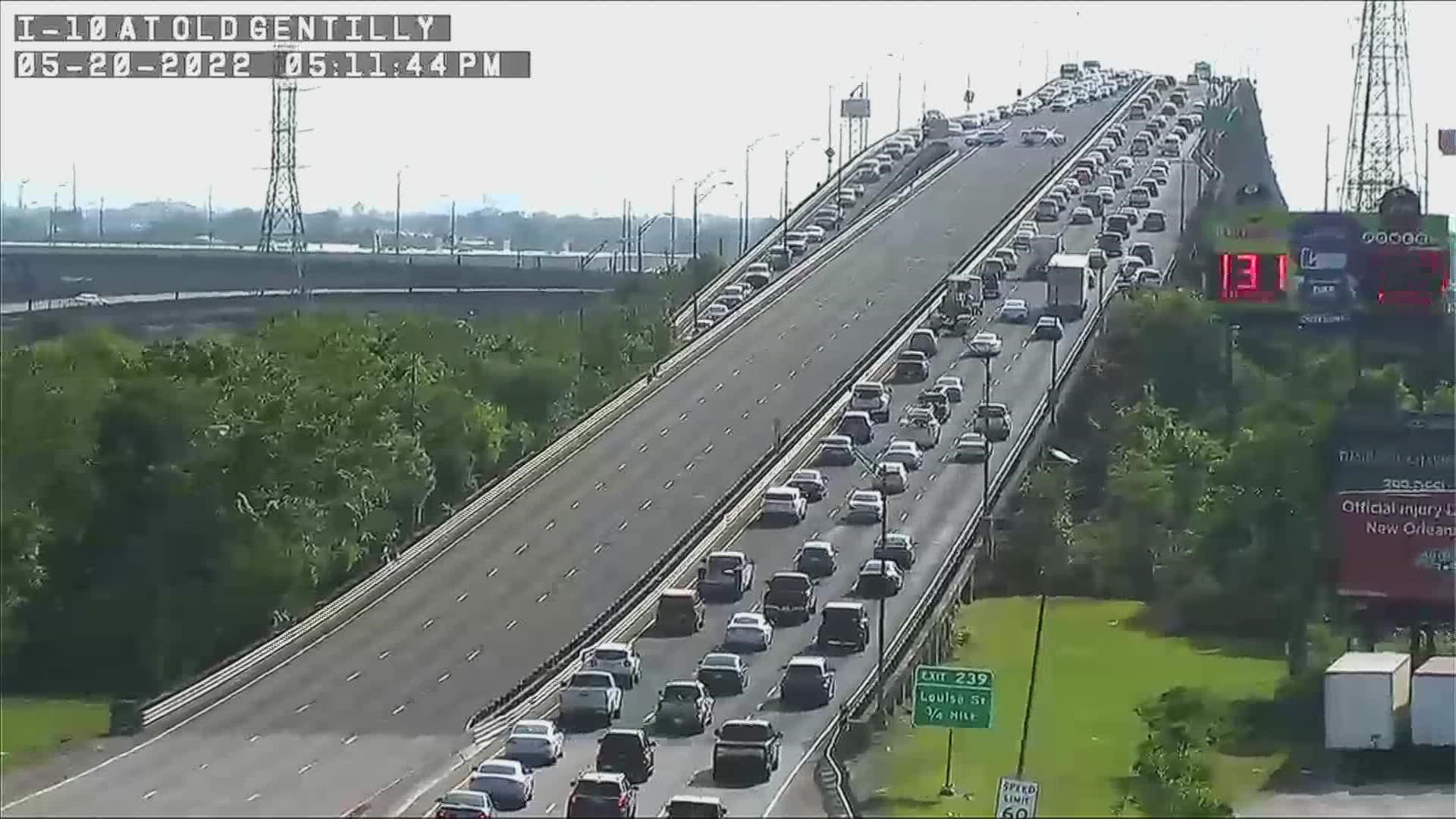 A man was shot on Interstate 10 in New Orleans East Friday afternoon.