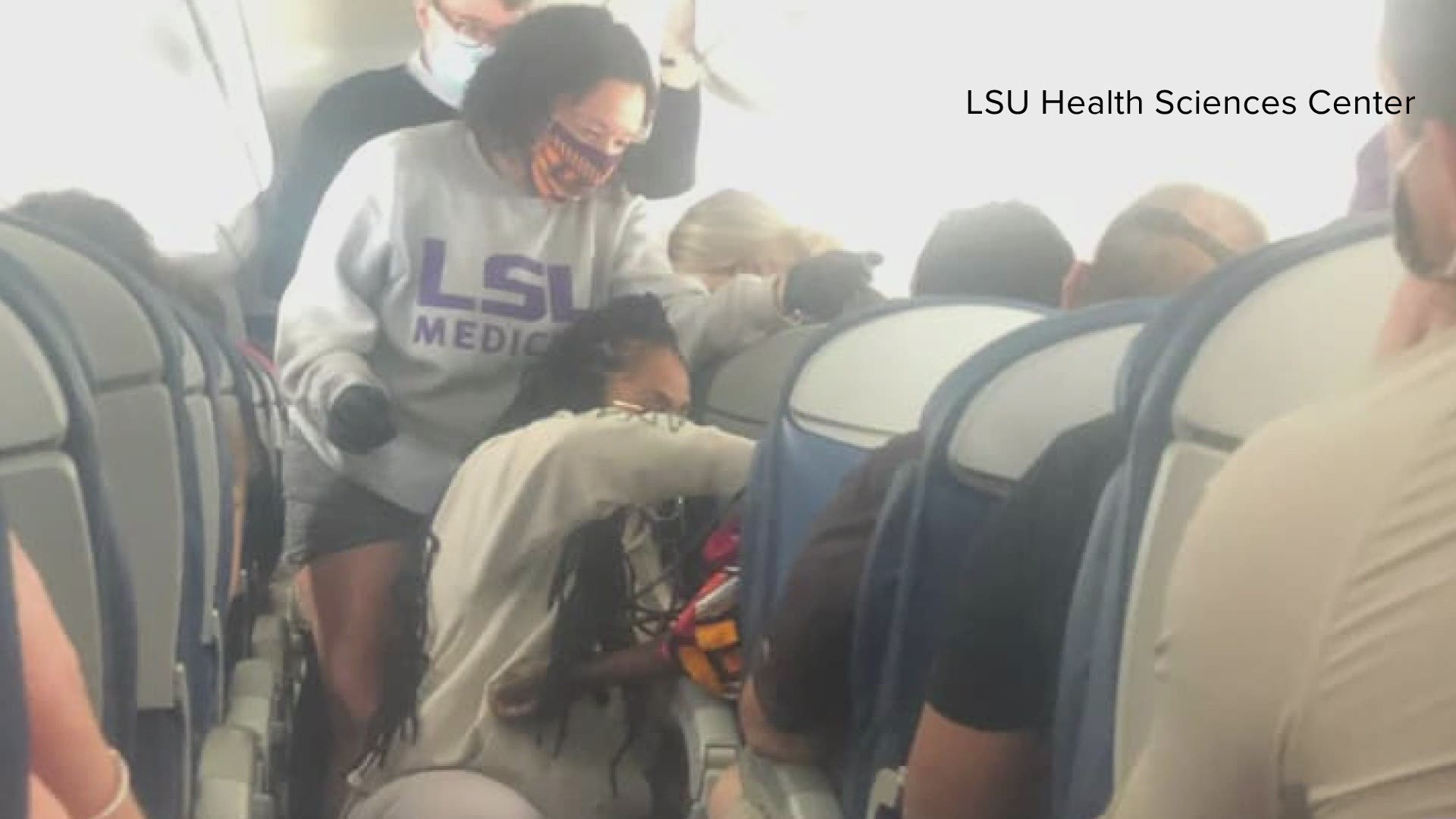 Two LSU Health students were honored by the city for their quick think when a passenger needed emergency help on a flight.