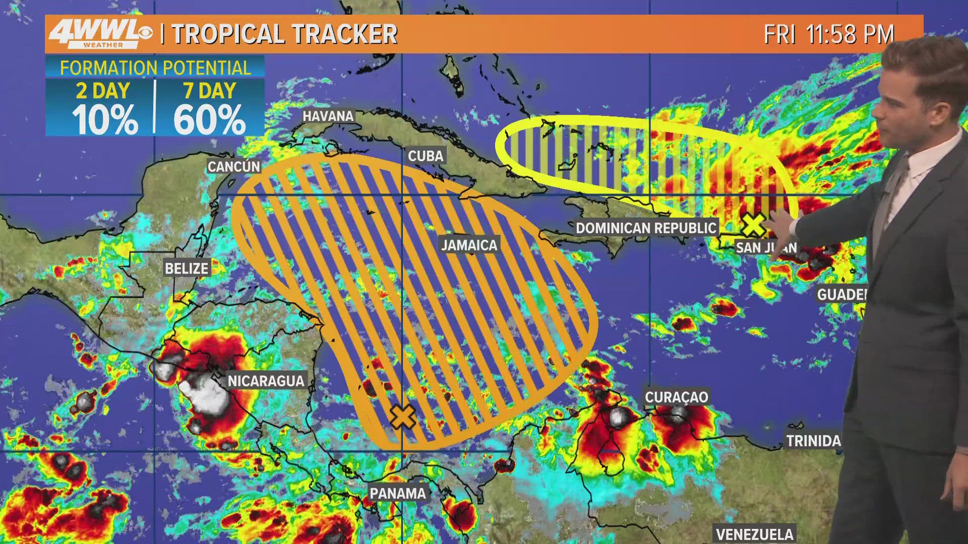 No impacts are expected along the Gulf Coast for the next week.
