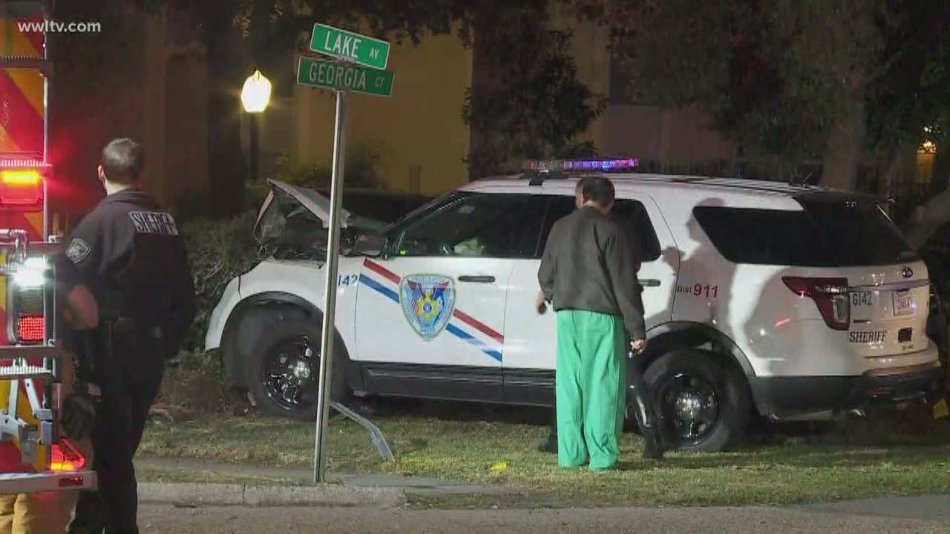 A massive police presence shut down the street as deputies searched for the suspect in the chase.