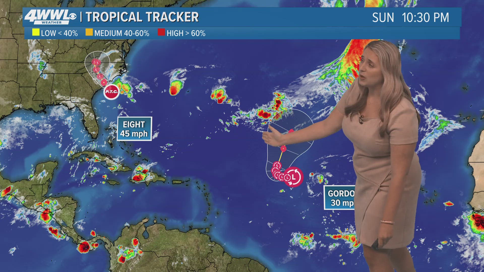 WWL Louisiana meteorologist Alexa Trischler says there are no tropical concerns for the Gulf Coast over the next week.