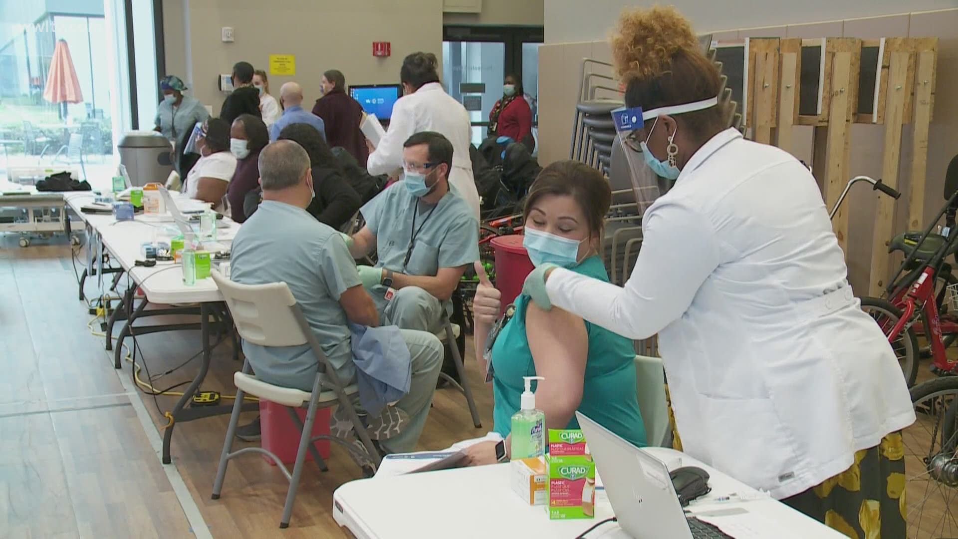 During the first week of having the COVID vaccine in New Orleans staff at the VA hospitals were the first to receive the shots.