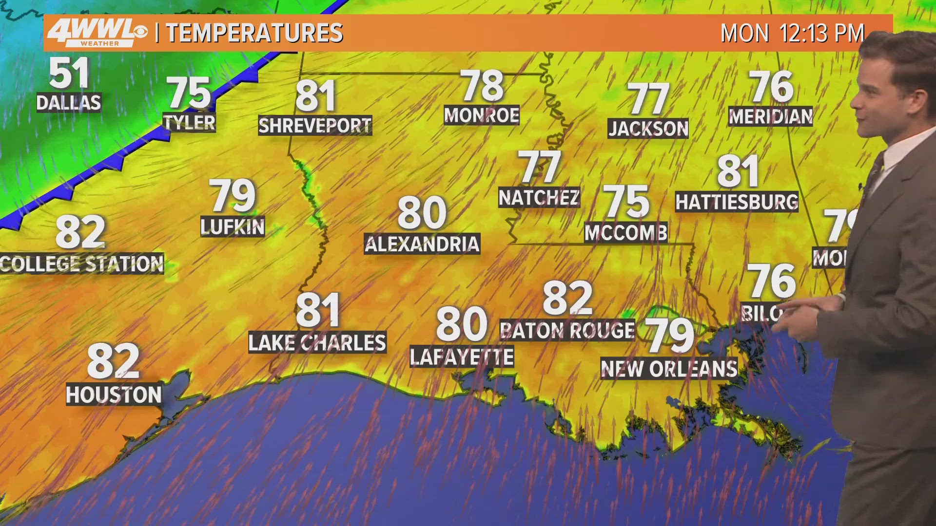 Meteorologist Payton Malone says temperatures will be up and down this week as two cold fronts move in. A few showers are possible on Thursday.