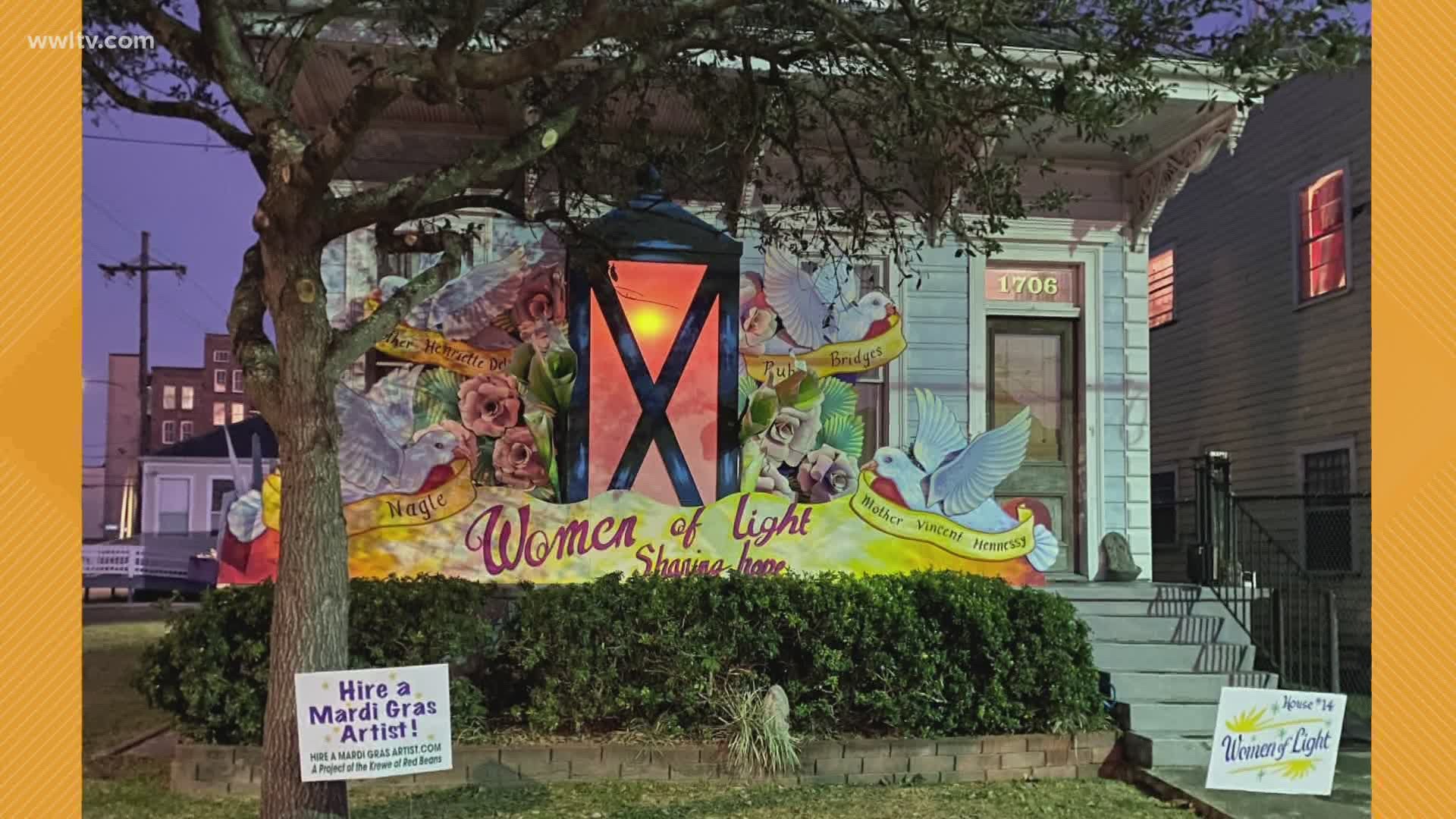 Two catholic sisters have created a very inspirational Mardi Gras house float.