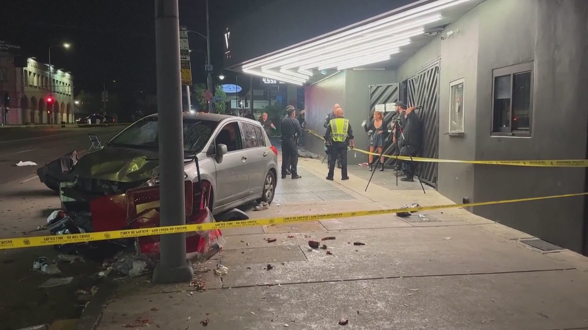Authorities said the driver made a U-turn when he slammed into a crowd of people who were waiting to enter a nightclub.