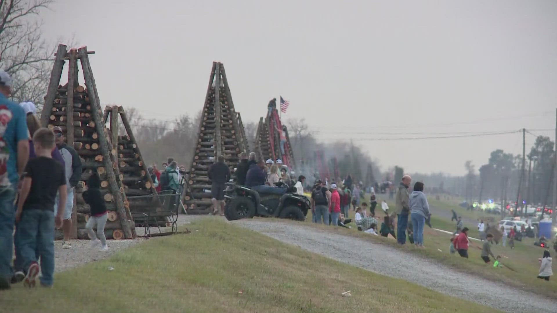 The bonfires will be lit at 7 p.m. on Saturday.