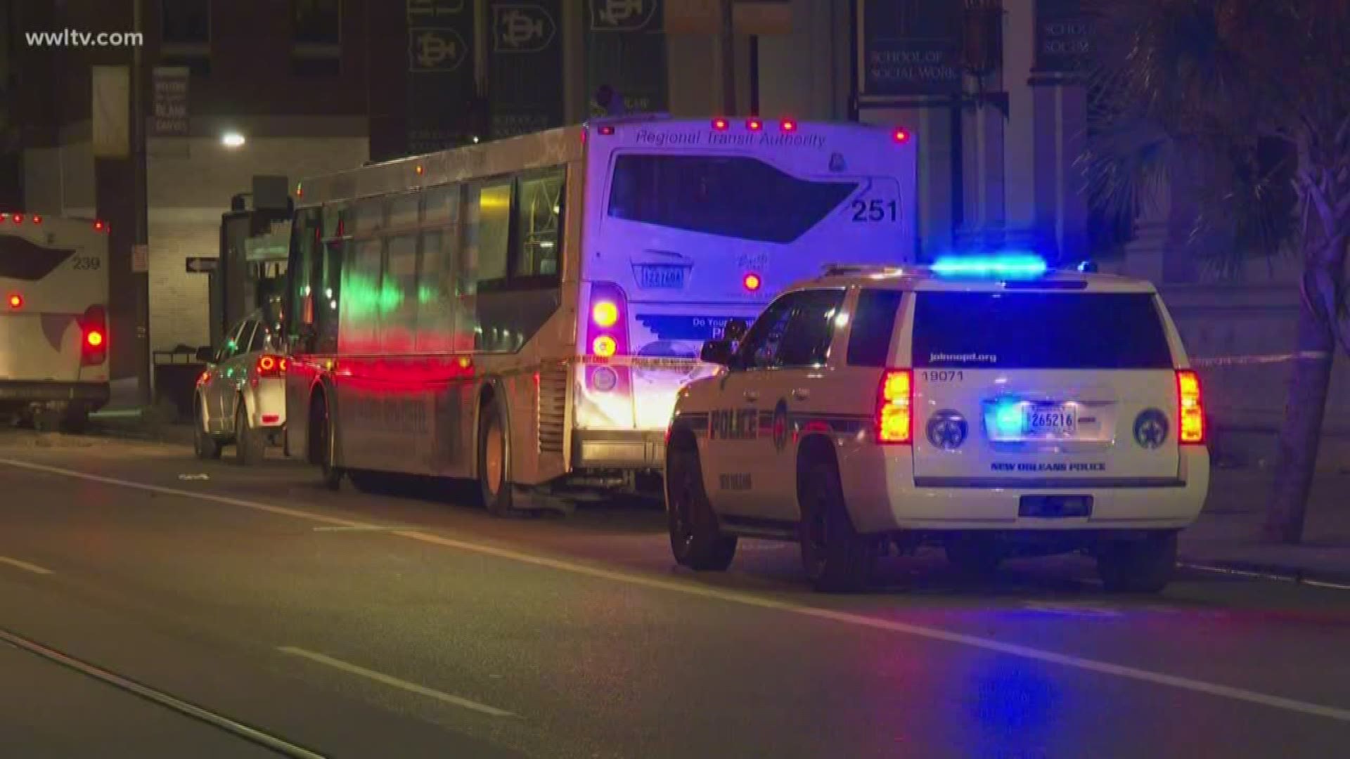 The stabbing took place on a New Orleans Regional Transit Authority bus near the intersection of Canal Street and Elk Place around 4:30 a.m., the New Orleans Police Department confirmed.