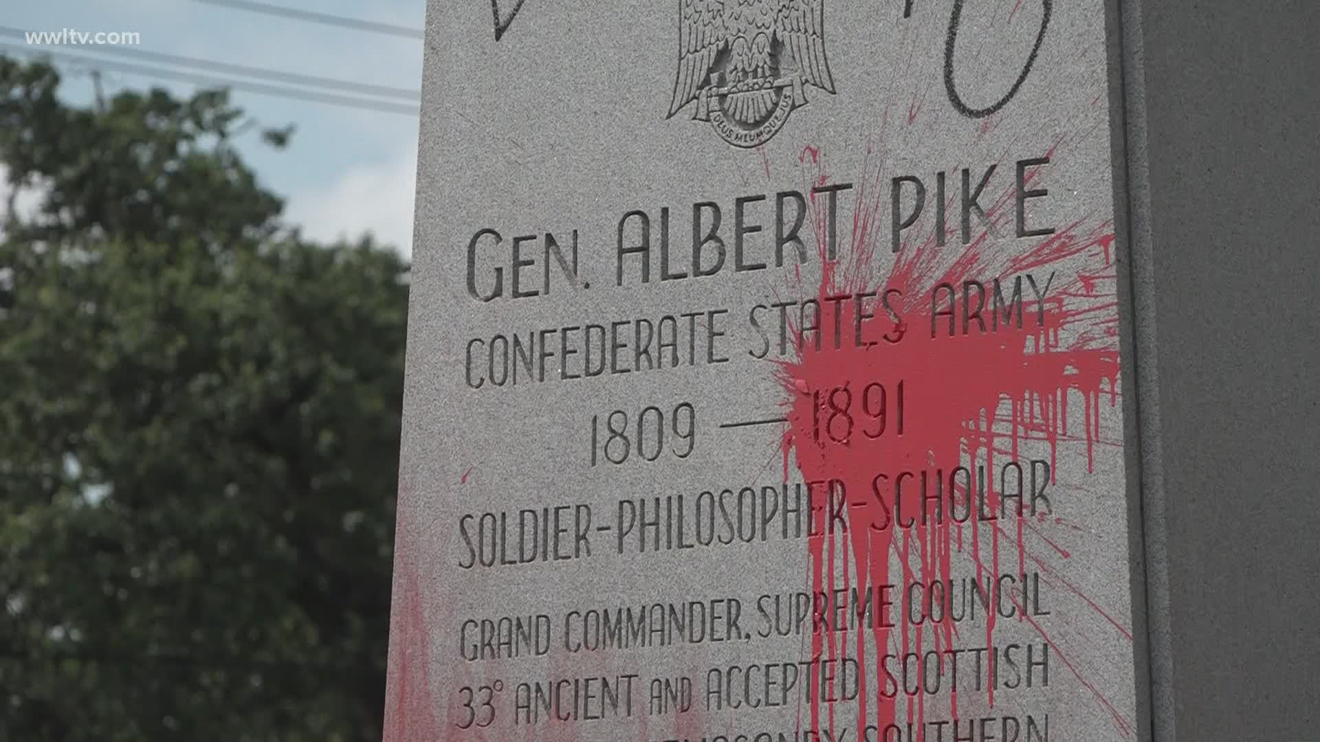 Four statues in New Orleans were either defaced or partially toppled in the last day or so.