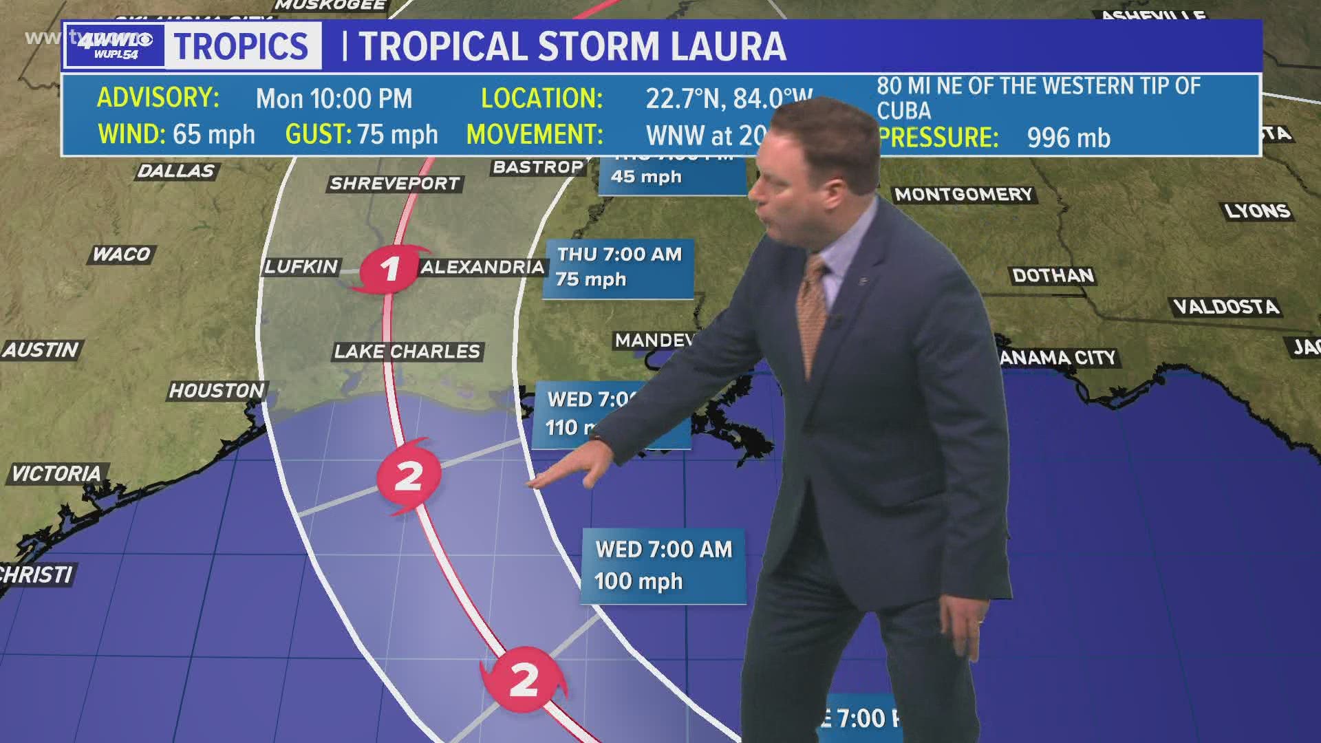 10 PM Update: TS Laura enters Gulf of Mexico; Marco downgraded to Tropical  Depression