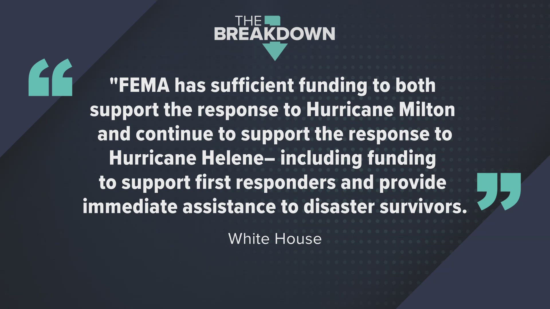 In your Breakdown: FEMA is dealing with an imbalance of misinformation - and money - with millions in the path of major Hurricane Milton.