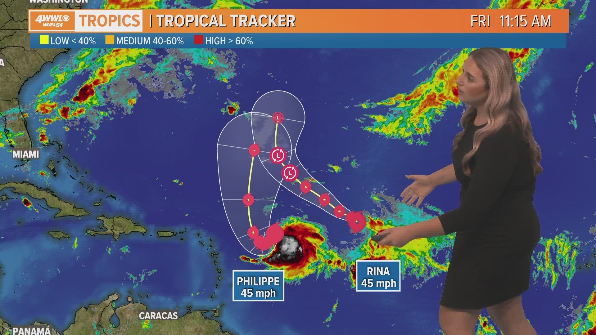 WWL-TV Meteorologist Alexa Trischler with her 'Eye on the Tropics' on Eyewitness News at noon on Friday, Sept. 29, 2023.
