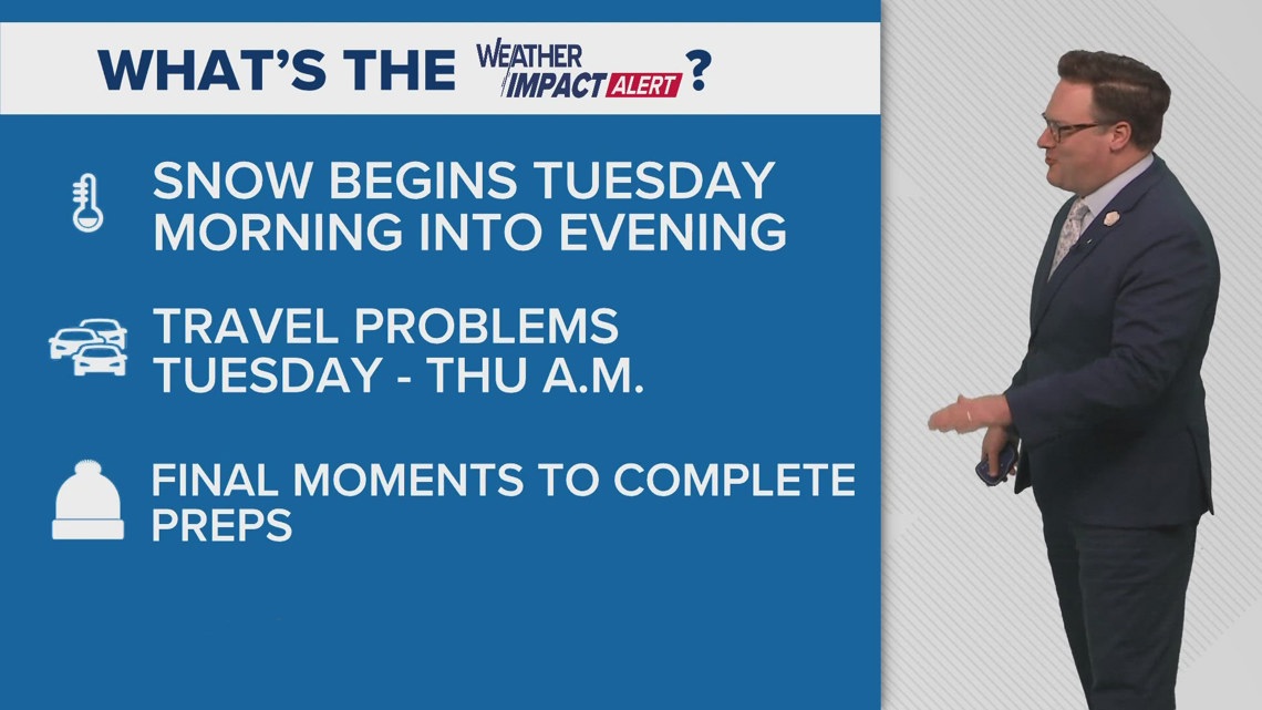 Weather Impact Alert: Snow begins Tuesday morning | wwltv.com