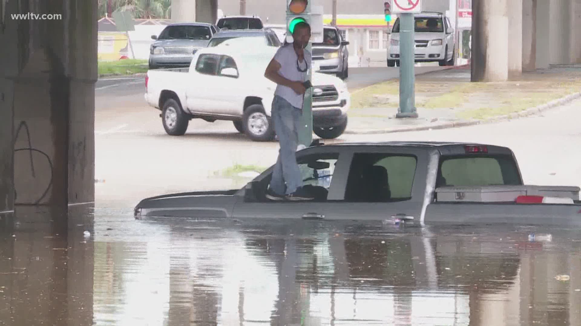 James Powell is from Picayune, Mississippi. He said he didn’t anticipate the water to be so deep. On Wednesday, he got a quick introduction to New Orleans flooding.