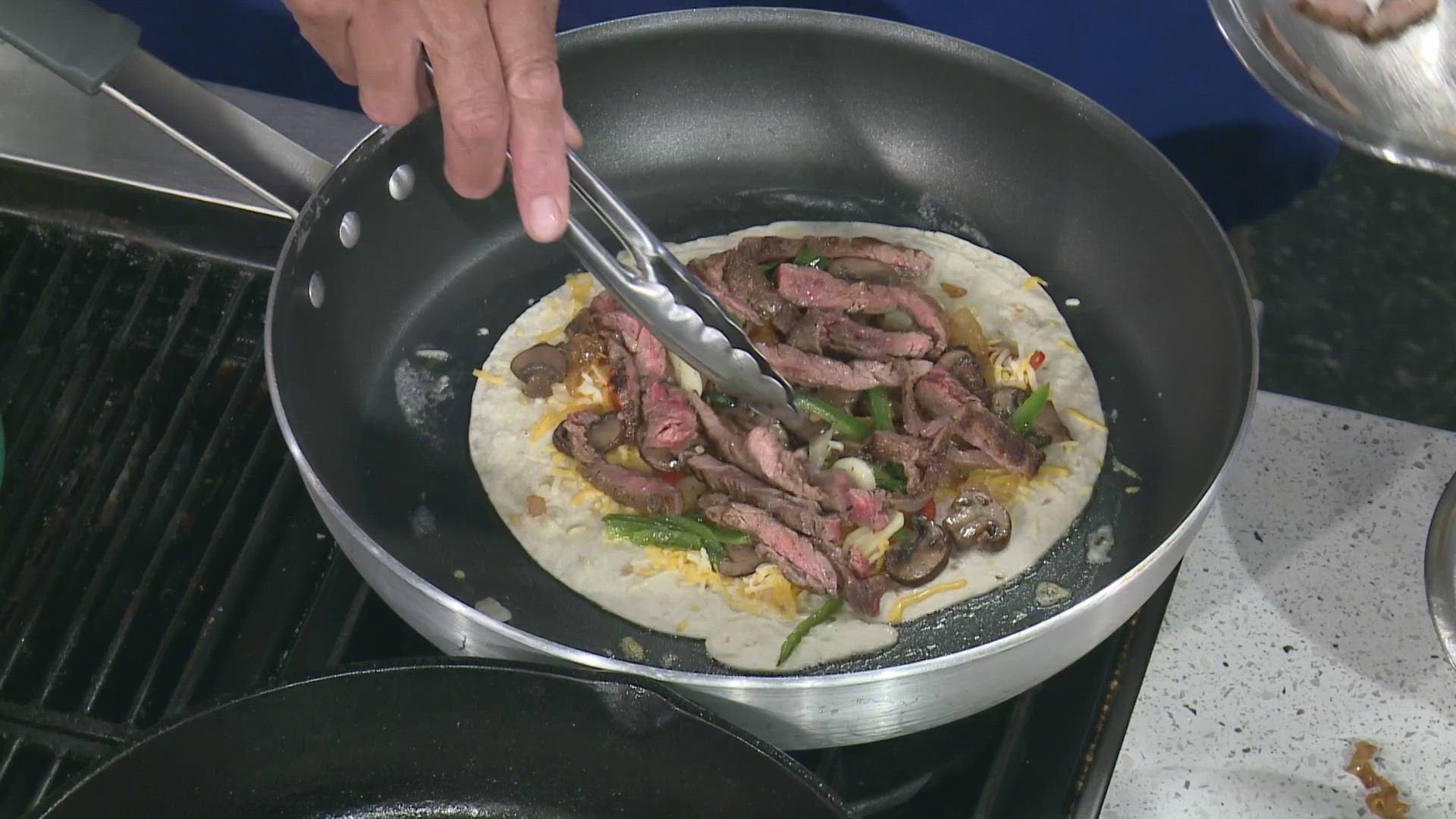Chef Kevin Belton is in the WWLTV kitchen cooking steak quesadillas.