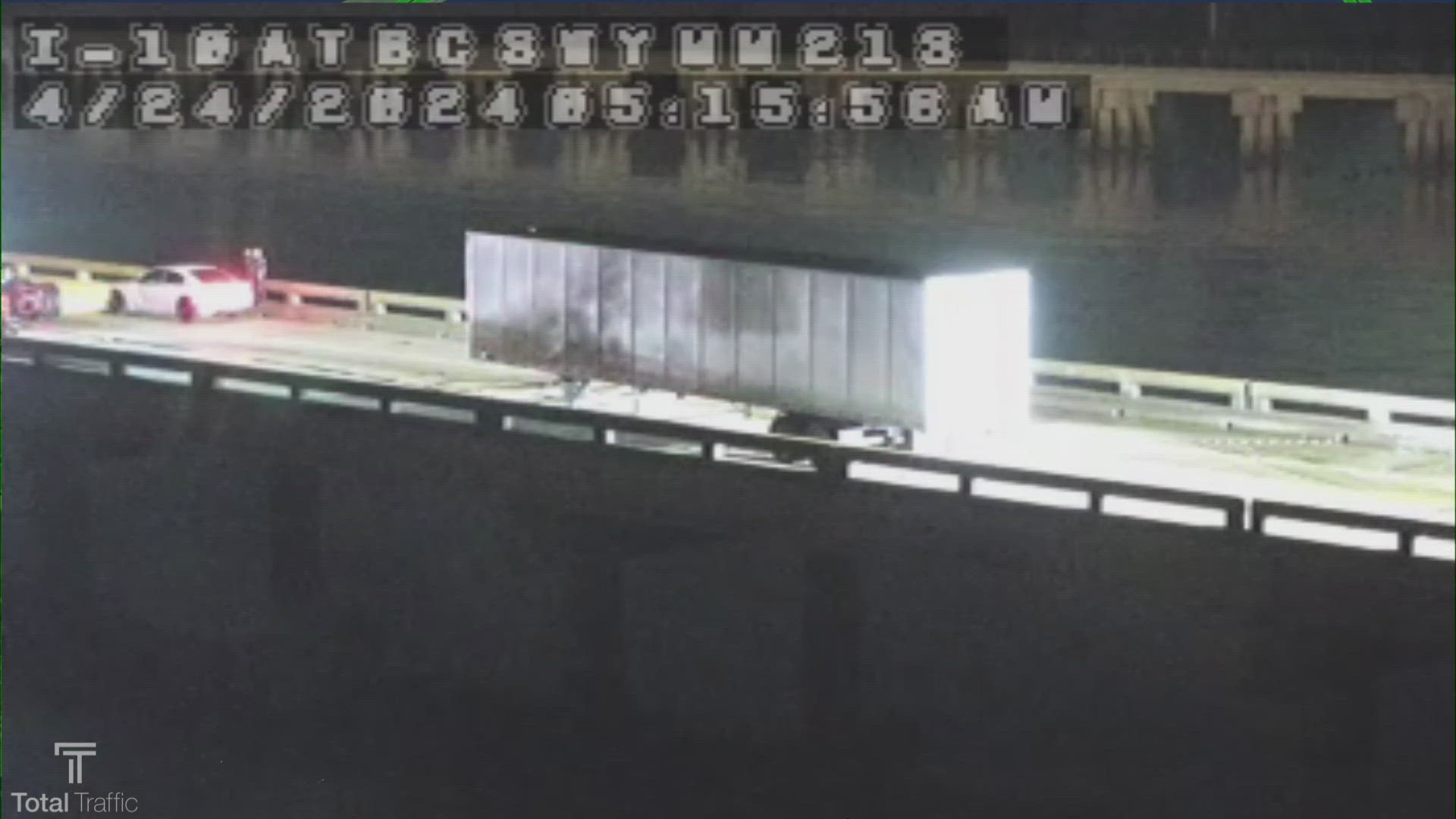 An 18-wheeler jackknifed on the Spillway had it closed for hours for morning commuters.