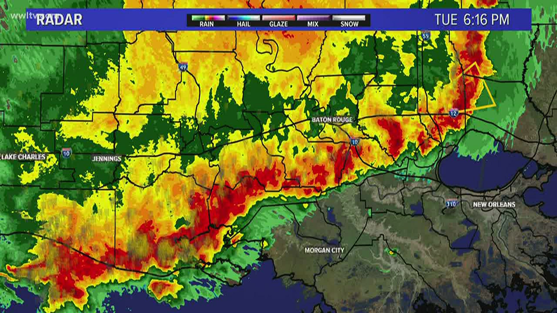 Evening storms will move through our area tonight bringing lightning, small hail and gusts of wind.