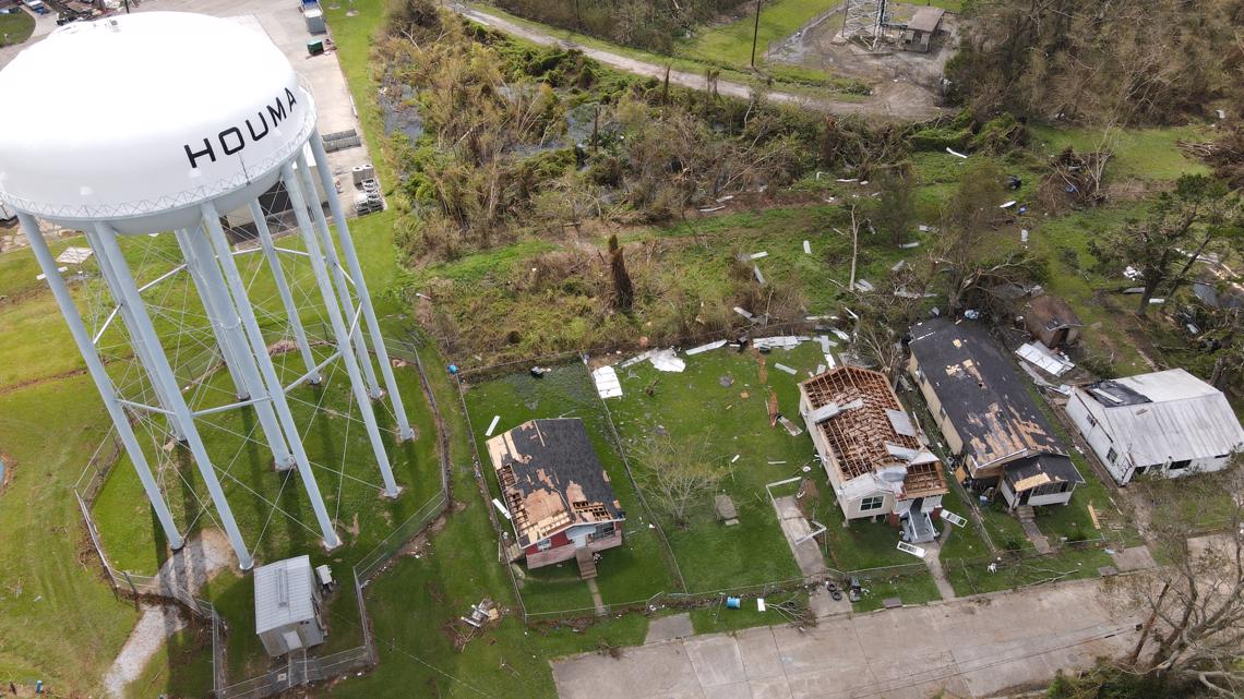 Photos Damage in Houma after Hurricane Ida