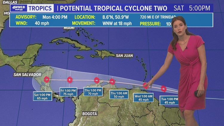 Potential Tropical Cyclone Two in Atlantic heads toward Central America