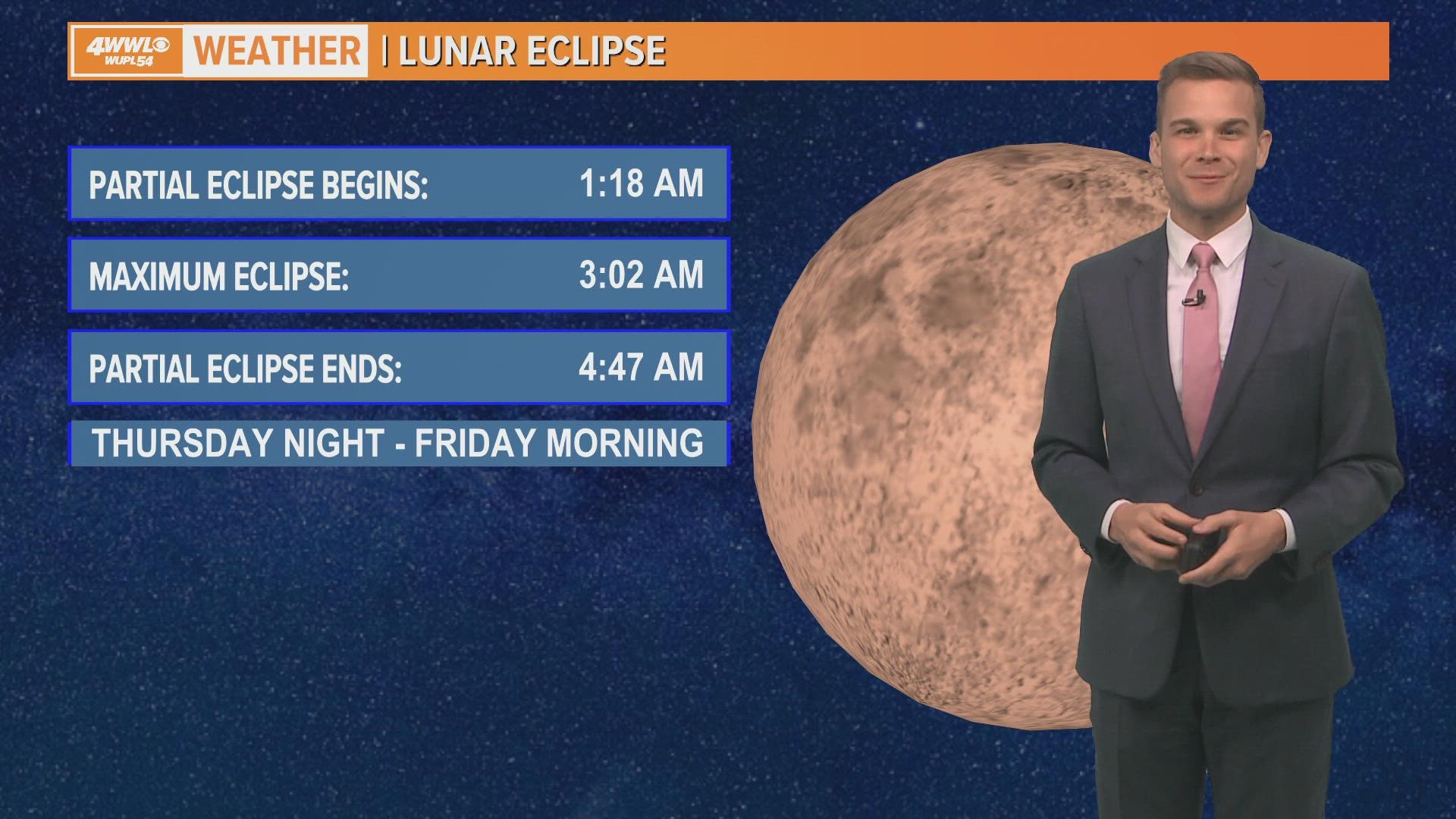 This full Beaver Moon is paired with a partial lunar eclipse and lasts for several hours early Friday morning.