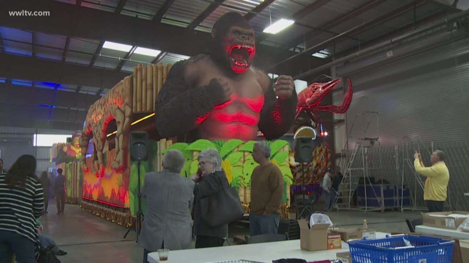 The Krewe of Bacchus open house on Sunday offered a preview of floats for its 50th anniversary parade.