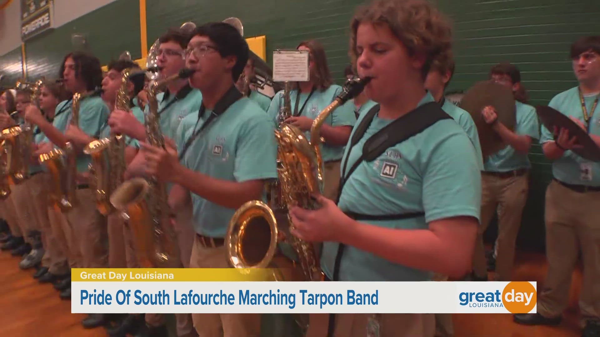 The band members from Central and South Lafourche High Schools put on a show for us!
