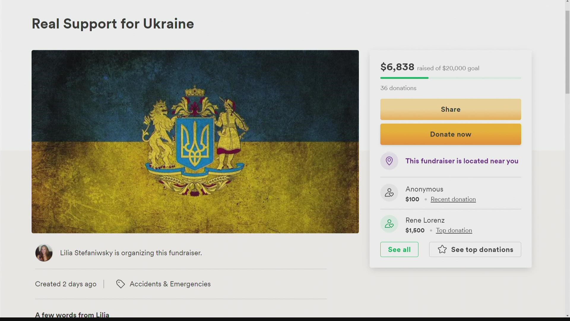 Dr. Stefaniwsky set up the GoFundMe page with hopes of purchasing a van to transport humanitarian & medical supplies from western Ukraine (Lviv) to Kyiv.