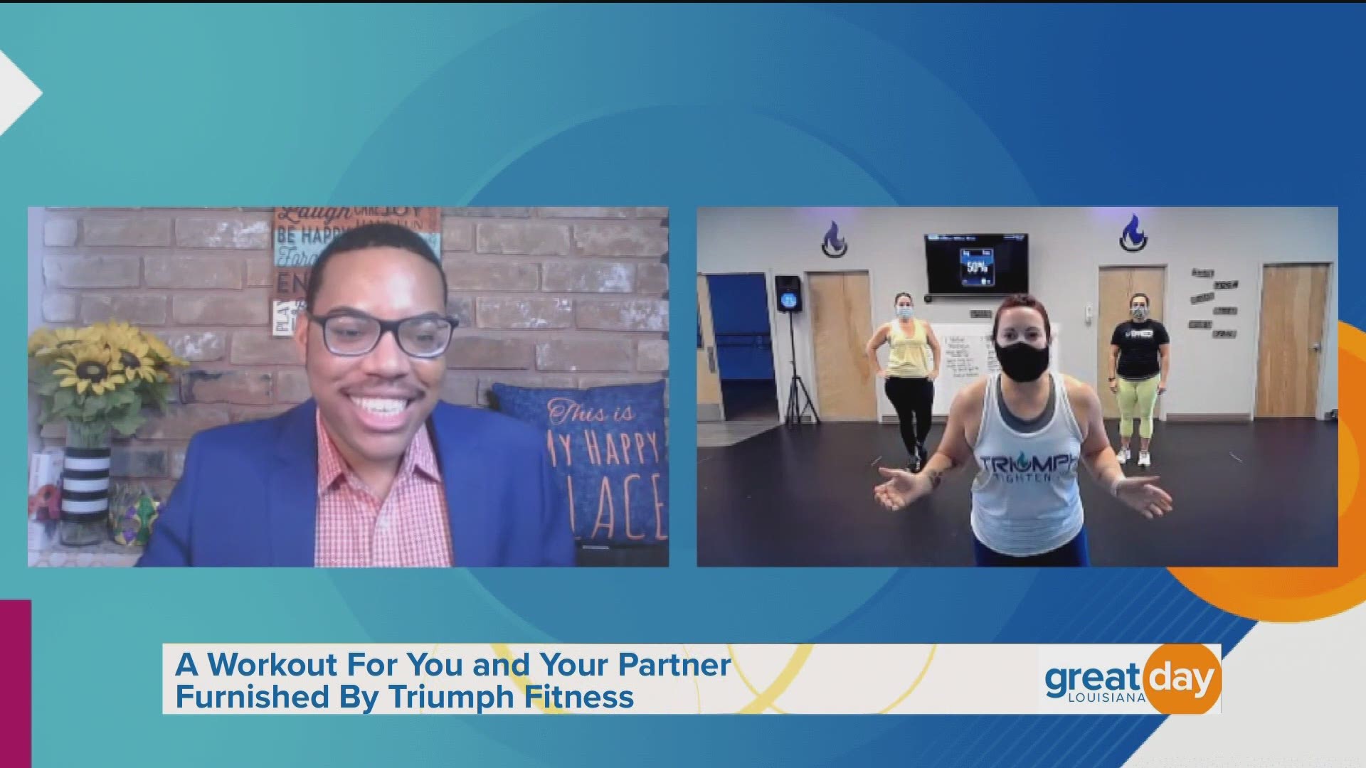 Triumph Fitness shared at-home workouts that people can do with a partner.