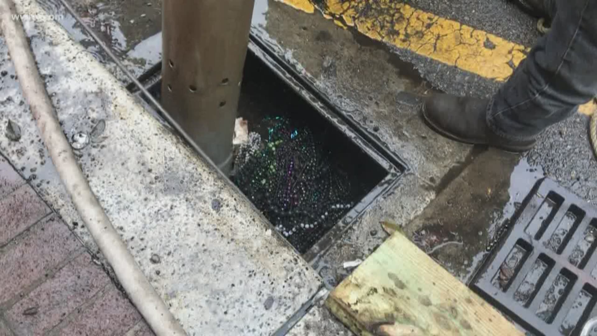 Last year, 46,000 tons of beads were found in clogged catch basins on just several blocks of the St. Charles Street parade route.