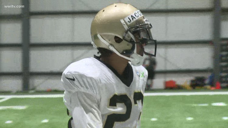 In protest of police shooting, Saints players wear Jacob Blake's name on helmets