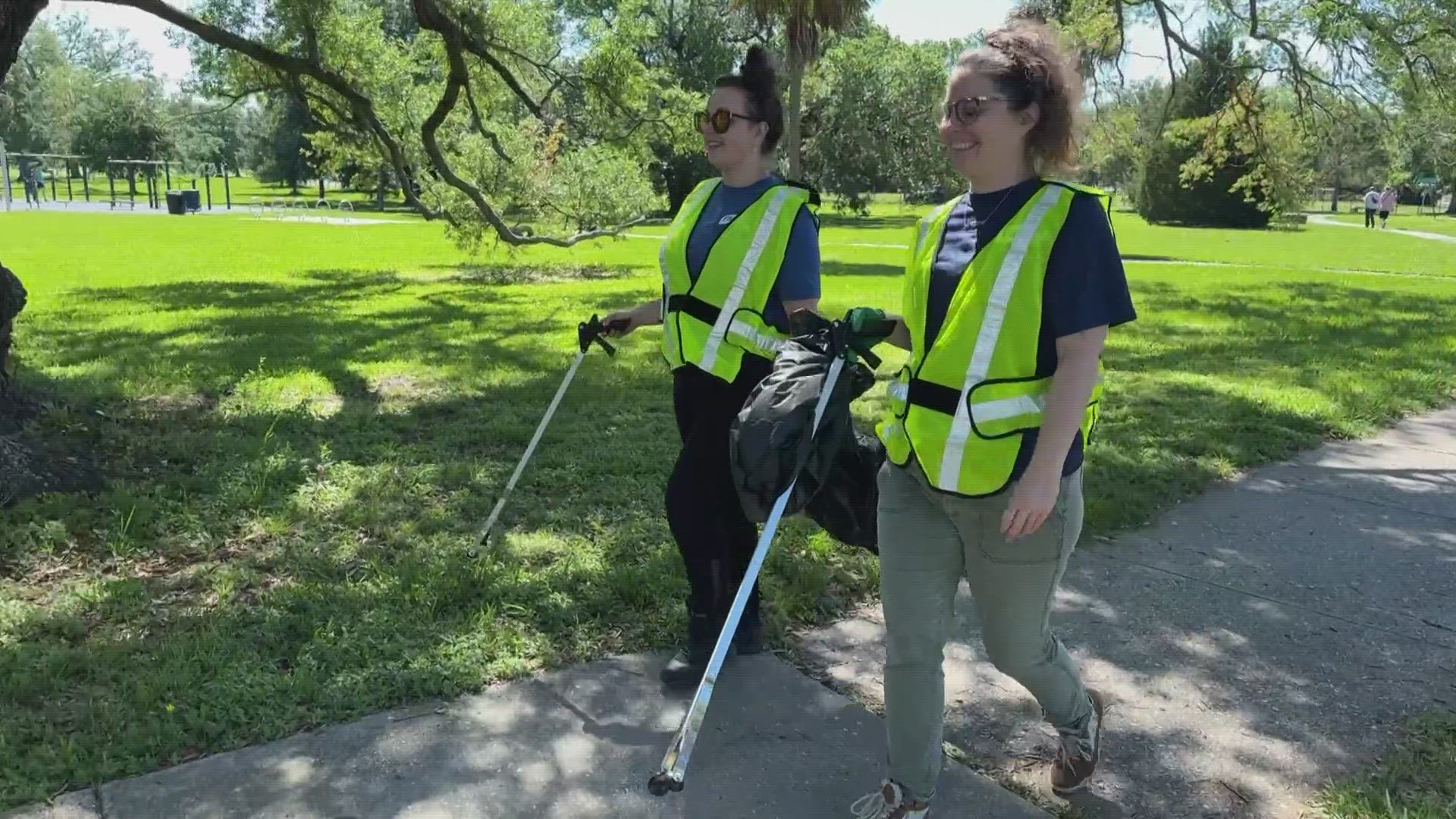 Officials say New Orleans City Park covers some 1,300 acres, so it's a big job to keep it all clean. In Louisiana, 'Earth Day' is the start of 'Love the Boot' week.