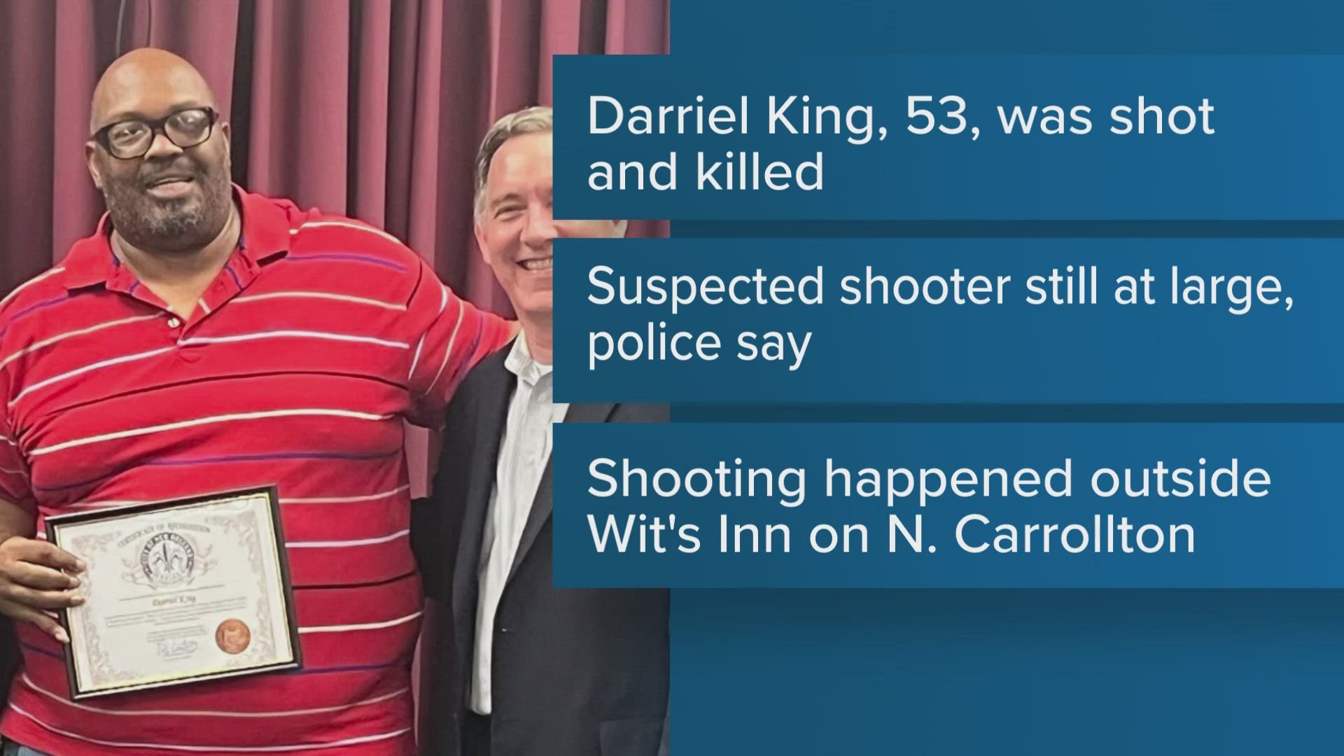 The deadly shooting happened shortly after 11 outside the Wit's Inn. NOPD said on Monday that the suspect was still at large.